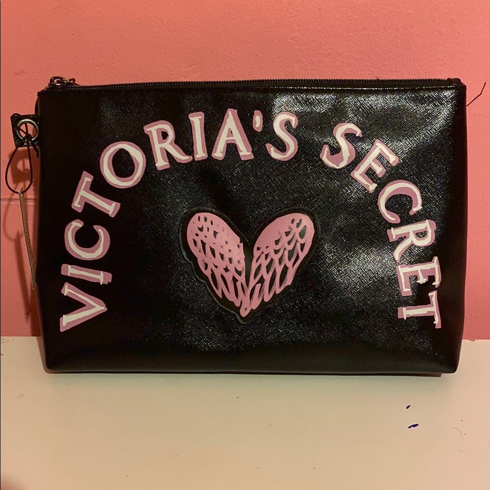 Victoria's Secret Black and Pink Cosmetic Bag
